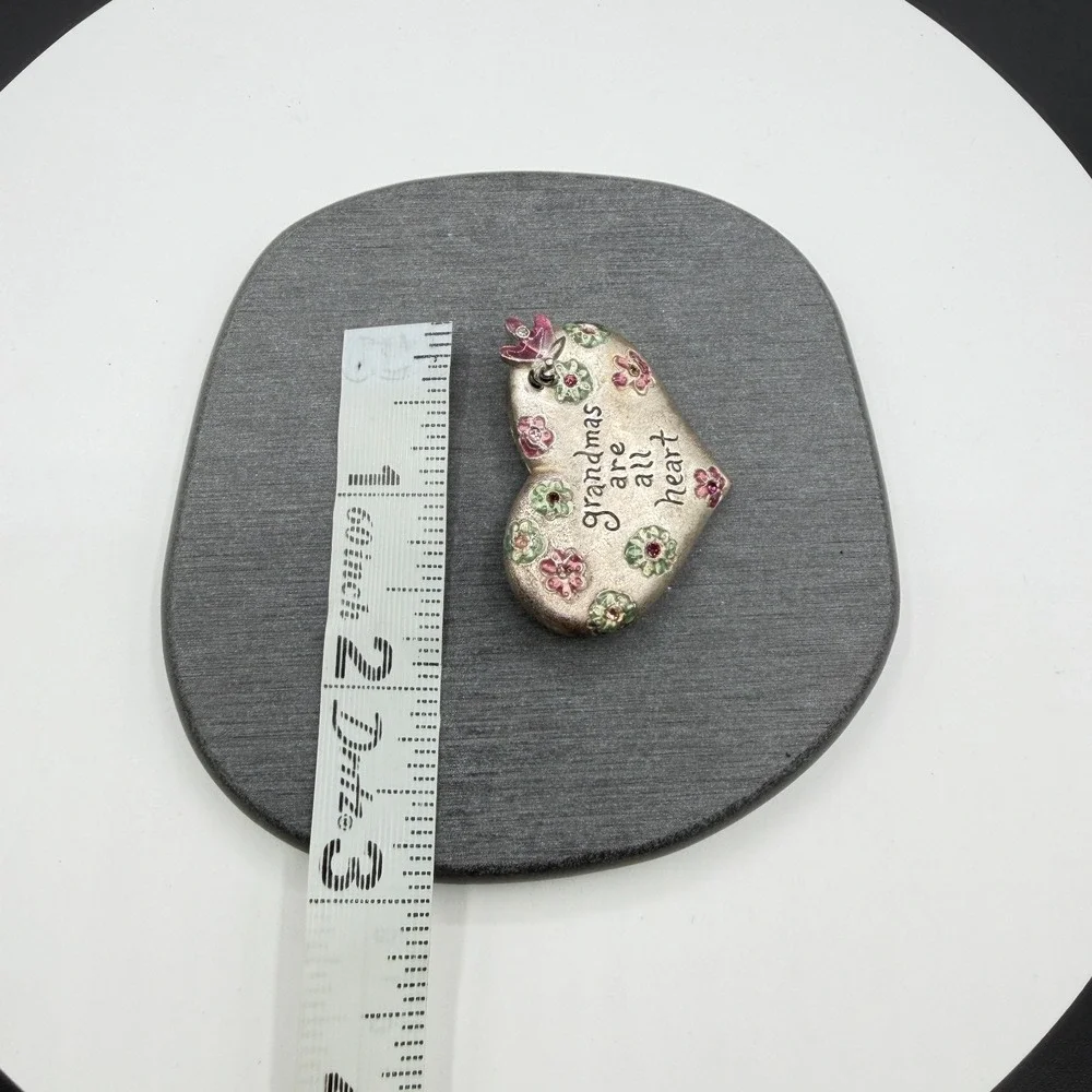 GAIMO Grandmas Are All Heart Floral Rhinestone Butterfly Heart Brooch Pin Gift